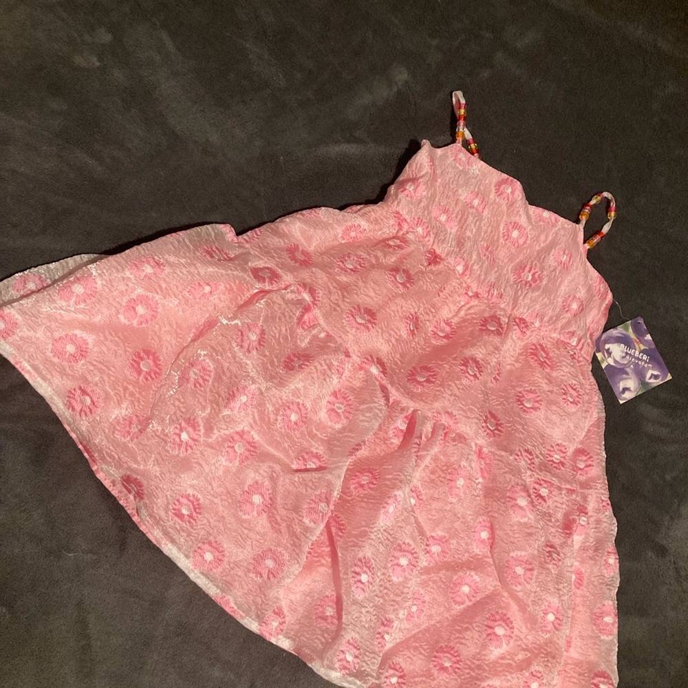 Pink Sleeveless Spaghetti Strap Sundress - Picture 2 of 5